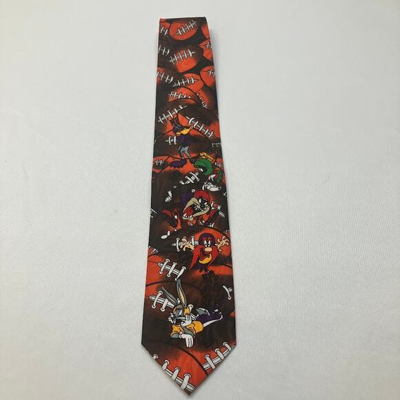 WB Looney Tunes Team NFL Vintage 1993 Graphic Print 4” Neck Tie Football - Picture 2 of 14